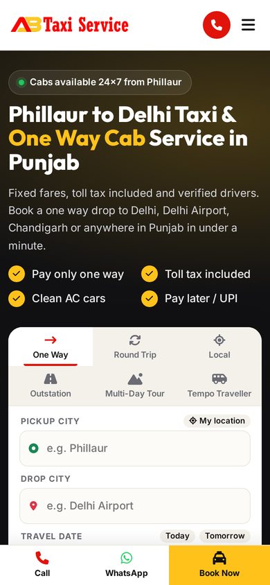 AB Taxi app screenshot